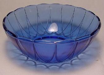 Hazel Atlas Depression Glass Newport Hairpin Cobalt Blue Open Sugar Dish 4" 