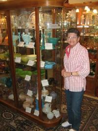 Linda Adams with Cambridge display