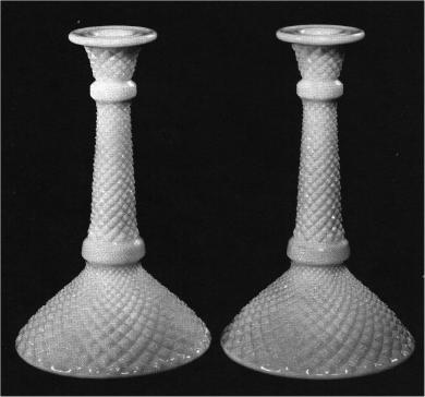 English Hobnail candlesticks